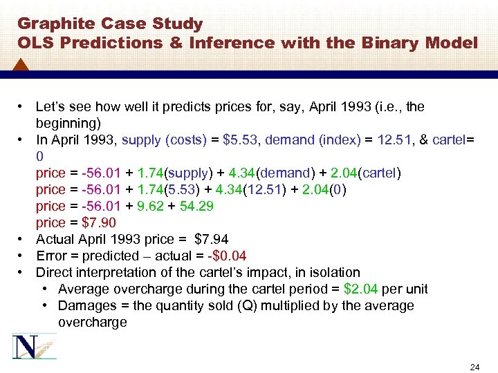 Graphite Case Study OLS Predictions & Inference with the Binary Model • Let’s see