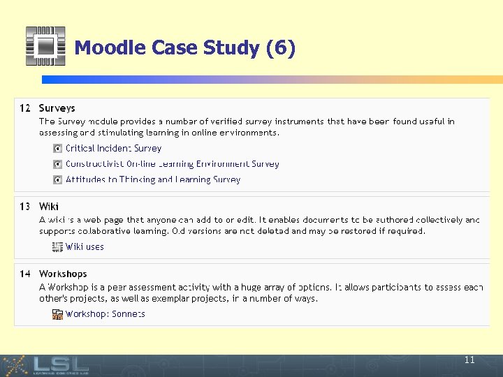 Moodle Case Study (6) Event 11 