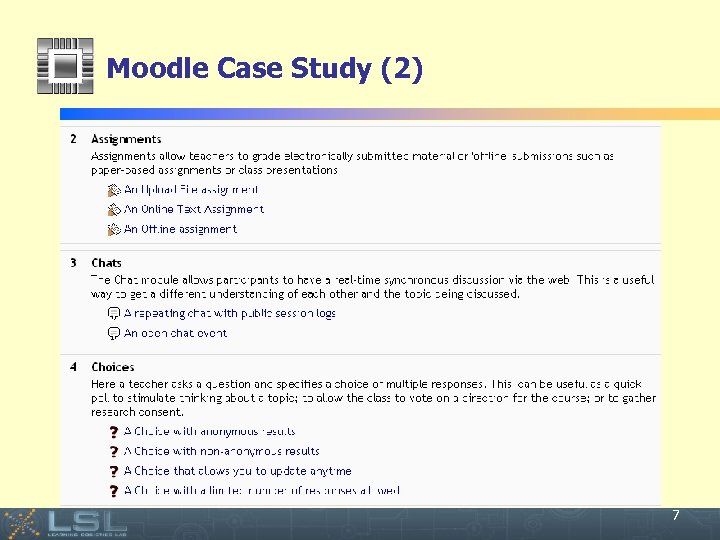 Moodle Case Study (2) Event 7 