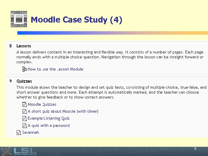 Moodle Case Study (4) Event 9 