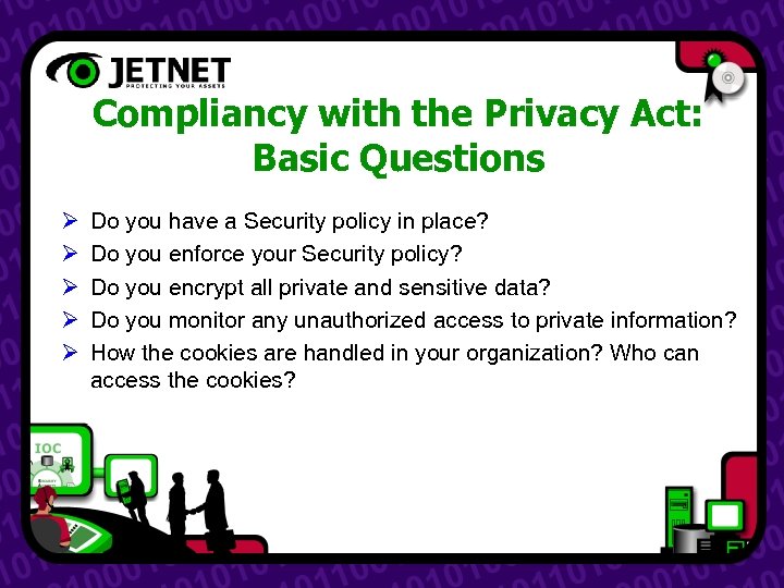 Compliancy with the Privacy Act: Basic Questions Ø Ø Ø Do you have a