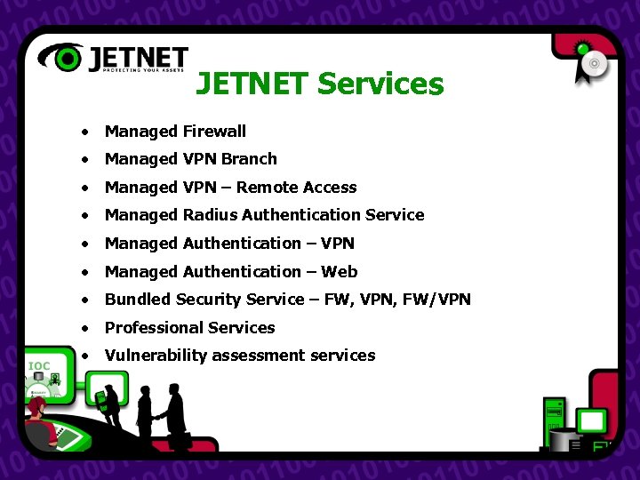 JETNET Services · Managed Firewall · Managed VPN Branch · Managed VPN – Remote