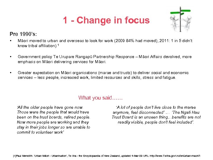 1 - Change in focus Pre 1990’s: • Māori moved to urban and overseas