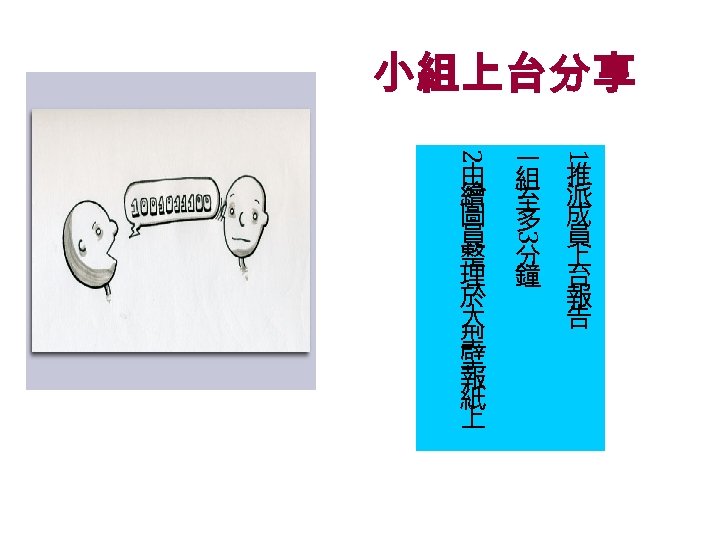 小組上台分享 1 2 3 由 繪 圖 員 整 理 於 大 型 壁