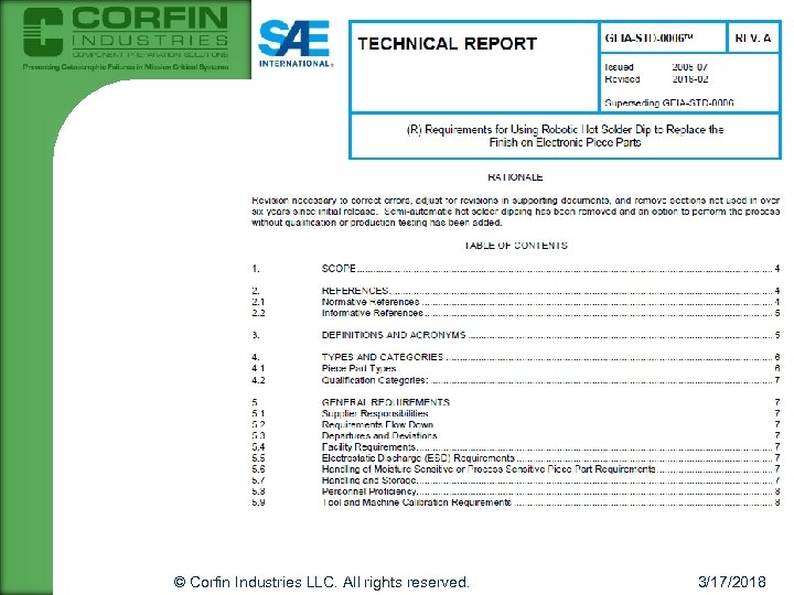 © Corfin Industries LLC. All rights reserved. 3/17/2018 