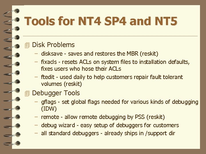 Tools for NT 4 SP 4 and NT 5 4 Disk Problems – disksave