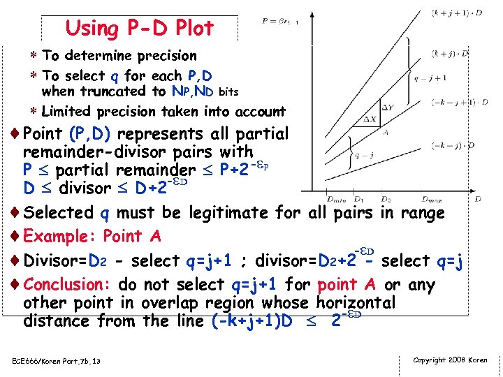 Using P-D Plot * To determine precision * To select q for each P,