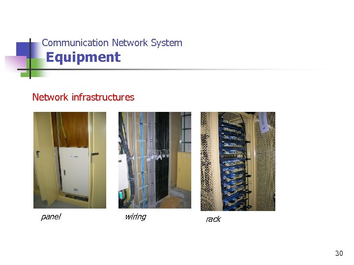 Communication Network System Equipment　 Network infrastructures panel wiring rack 30 