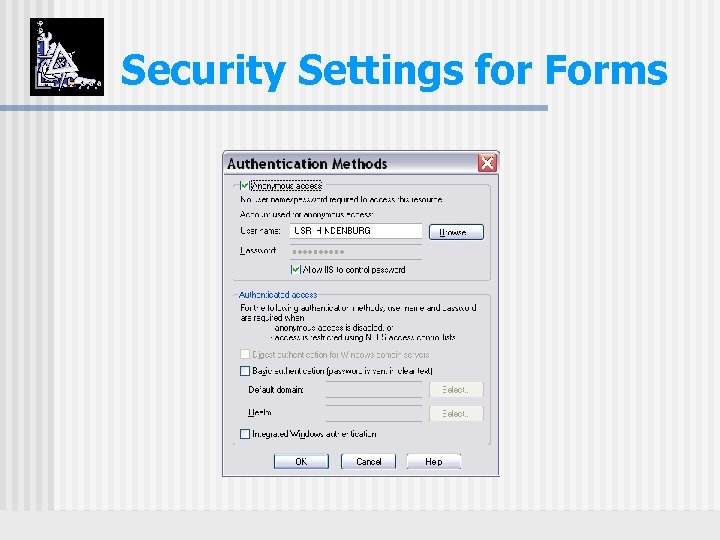 Security Settings for Forms 