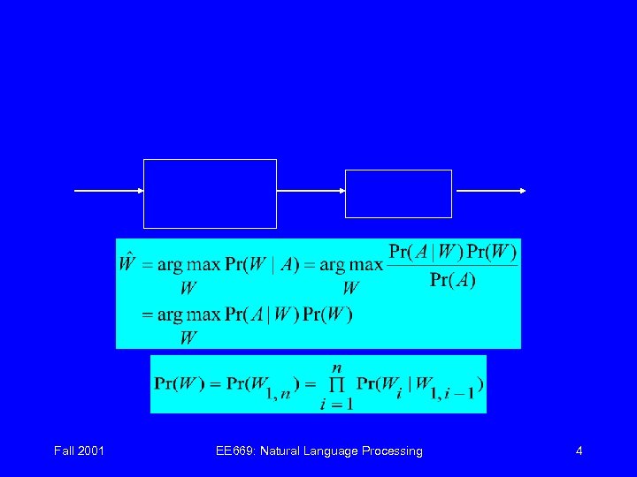 Fall 2001 EE 669: Natural Language Processing 4 