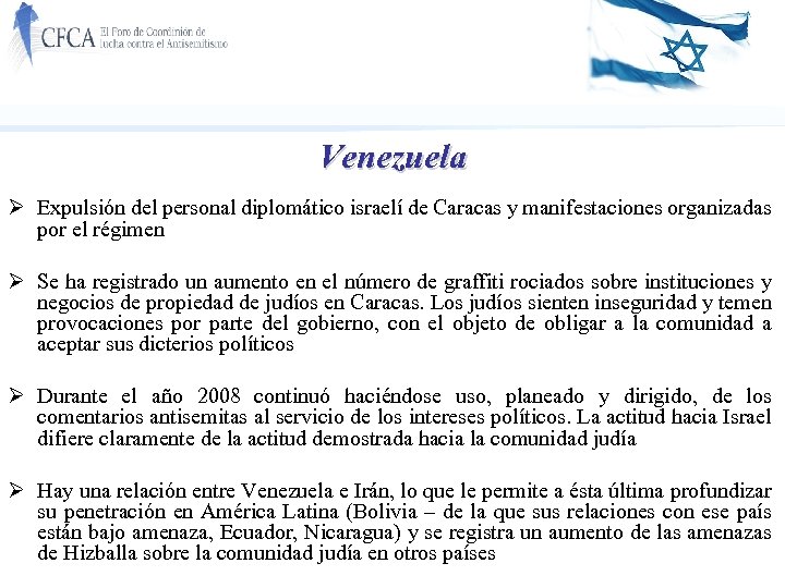 Venezuela Ø Expulsión del personal diplomático israelí de Caracas y manifestaciones organizadas por el