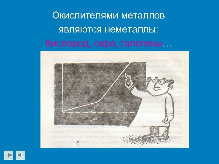 Окислителями металлов являются неметаллы: Кислород, сера, галогены… 