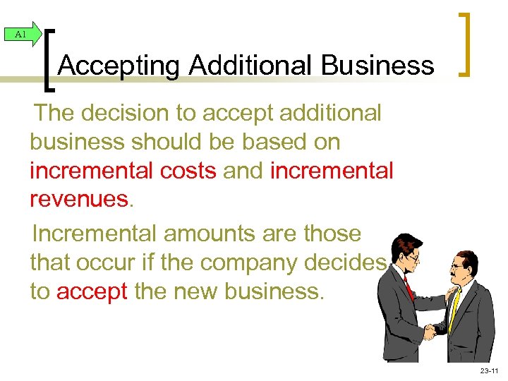 A 1 Accepting Additional Business The decision to accept additional business should be based