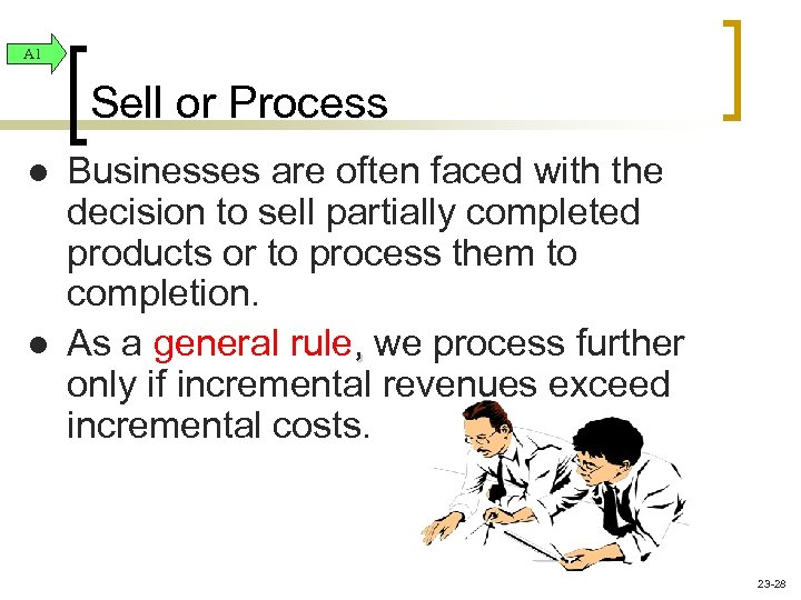 A 1 Sell or Process l l Businesses are often faced with the decision