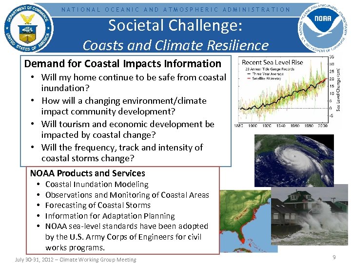 NATIONAL OCEANIC AND ATMOSPHERIC ADMINISTRATION Societal Challenge: Coasts and Climate Resilience Demand for Coastal