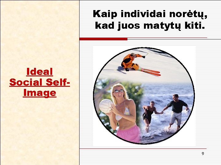 Kaip individai norėtų, kad juos matytų kiti. Ideal Social Self. Image 9 