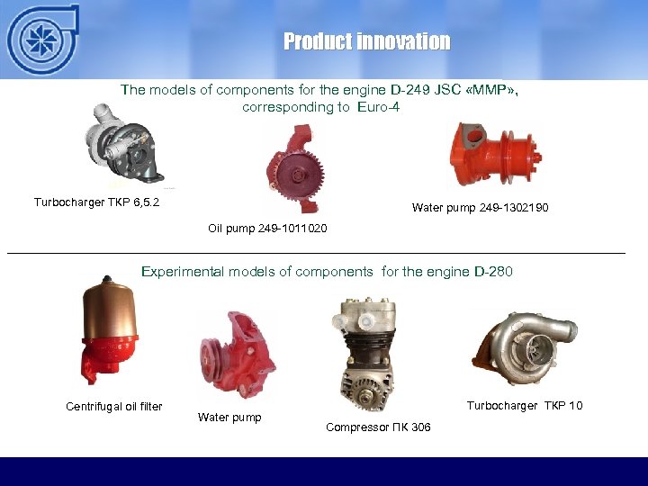 Product innovation The models of components for the engine D-249 JSC «ММP» , corresponding