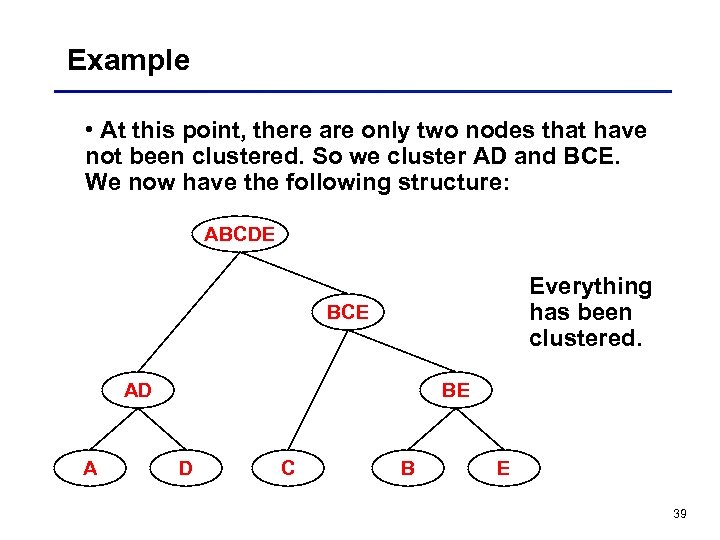 Example • At this point, there are only two nodes that have not been