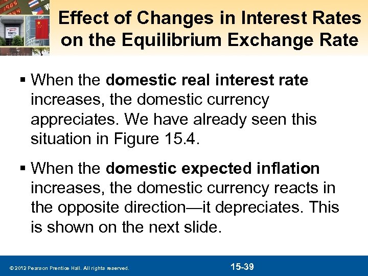 Effect of Changes in Interest Rates on the Equilibrium Exchange Rate § When the