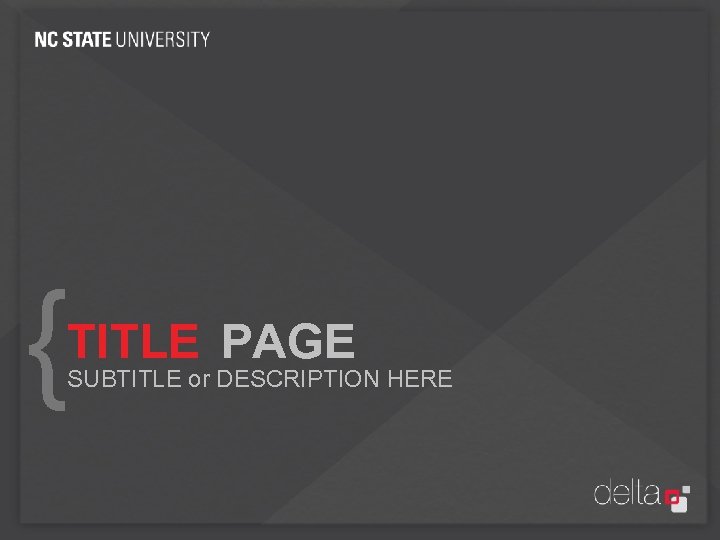 { TITLE PAGE SUBTITLE or DESCRIPTION HERE 