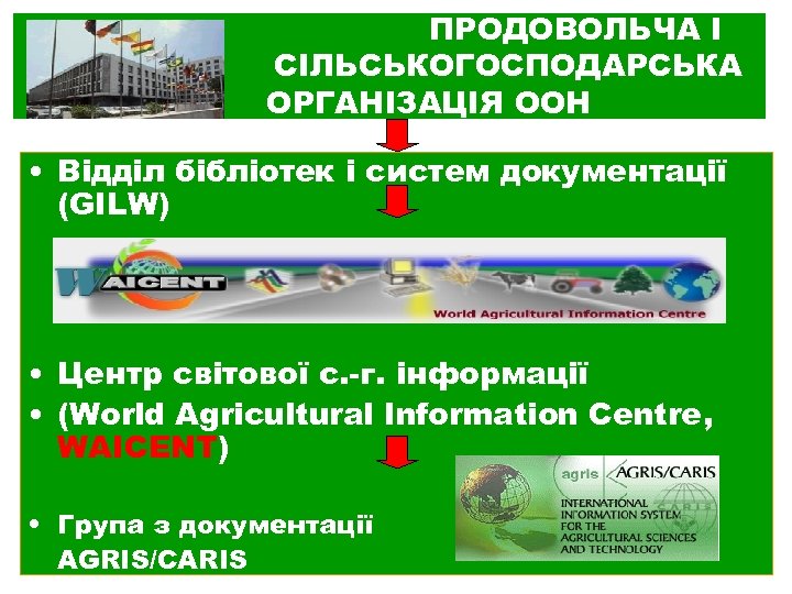 ПРОДОВОЛЬЧА І СІЛЬСЬКОГОСПОДАРСЬКА ОРГАНІЗАЦІЯ ООН • Відділ бібліотек і систем документації (GILW) • Центр