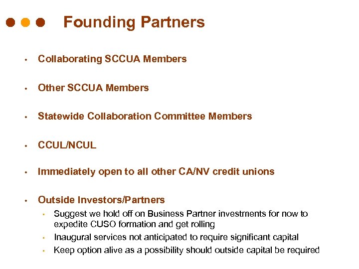Founding Partners • Collaborating SCCUA Members • Other SCCUA Members • Statewide Collaboration Committee