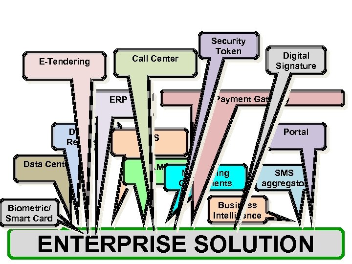Call Center E-Tendering Data Center Biometric/ Smart Card Digital Signature Payment Gateway ERP Disaster