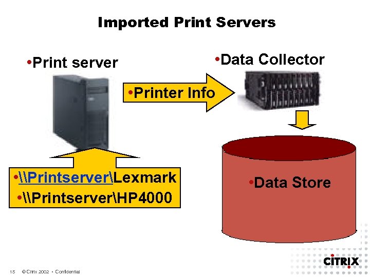 Imported Print Servers • Data Collector • Print server • Printer Info • \PrintserverLexmark