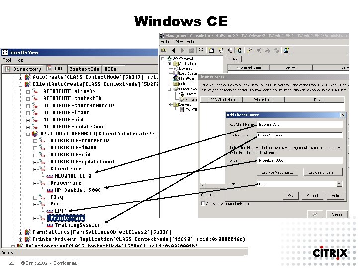 Windows CE 20 © Citrix 2002 • Confidential 