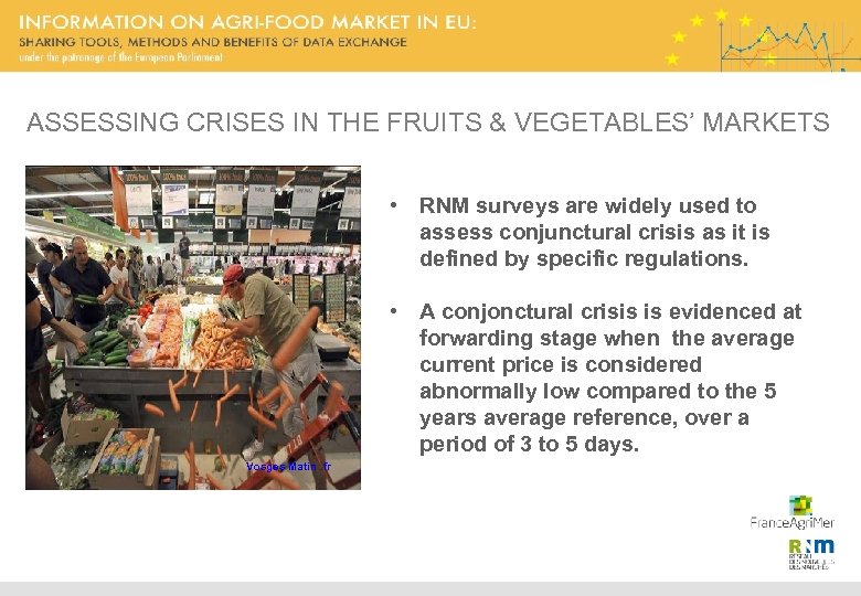 ASSESSING CRISES IN THE FRUITS & VEGETABLES’ MARKETS • RNM surveys are widely used