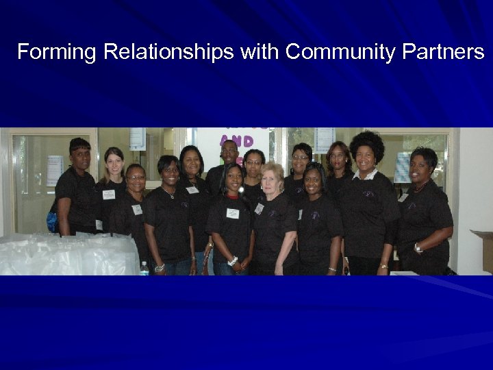 Forming Relationships with Community Partners 