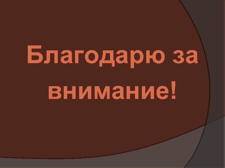 Благодарю за внимание! 