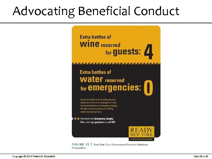 Advocating Beneficial Conduct Copyright © 2015 Pearson Education Slide 28 of 34 