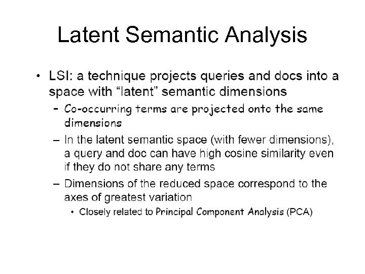 Latent Semantic Analysis 