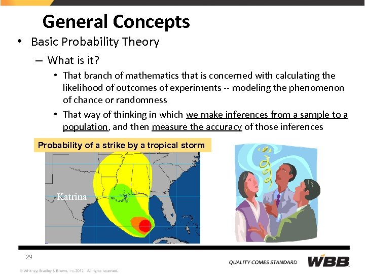 General Concepts • Basic Probability Theory – What is it? • That branch of