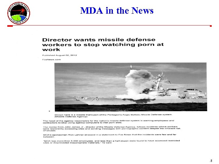 MDA in the News ms- 18 