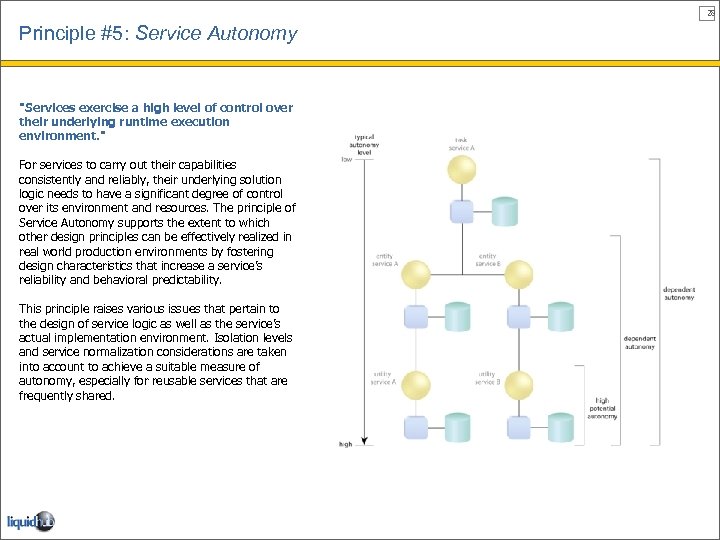 28 Principle #5: Service Autonomy "Services exercise a high level of control over their