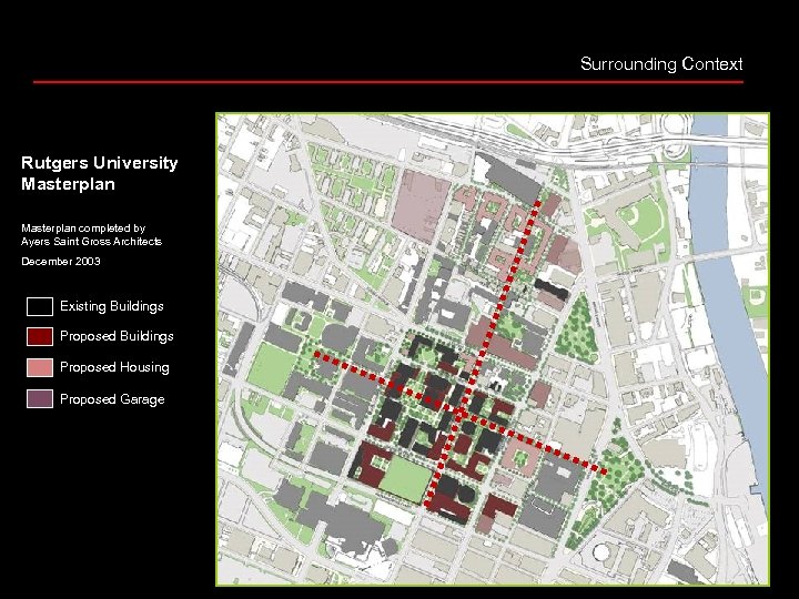 Surrounding Context Rutgers University Masterplan completed by Ayers Saint Gross Architects December 2003 Existing