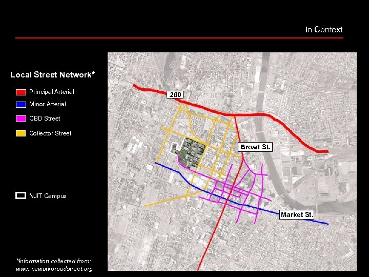 In Context Local Street Network* Principal Arterial 280 Minor Arterial CBD Street Collector Street