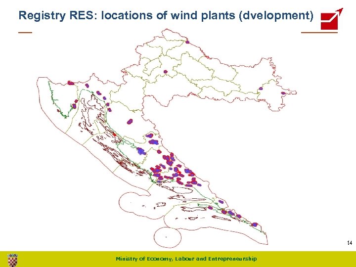Registry RES: locations of wind plants (dvelopment) 14 Ministry of Economy, Labour and Entrepreneurship