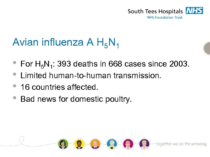 Avian influenza A H 5 N 1 • • For H 5 N 1: