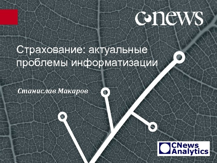 Страхование: актуальные проблемы информатизации Станислав Макаров 