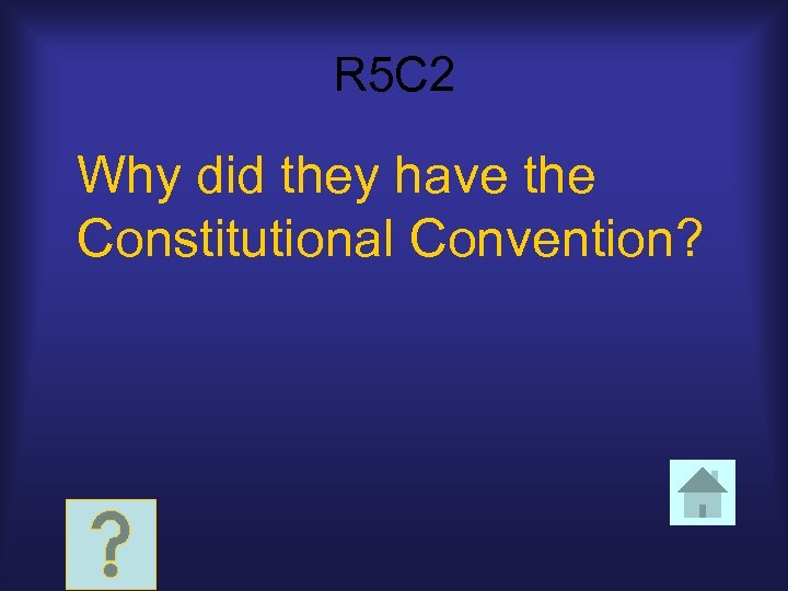 R 5 C 2 Why did they have the Constitutional Convention? 