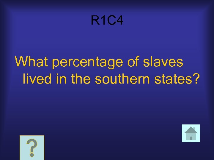 R 1 C 4 What percentage of slaves lived in the southern states? 