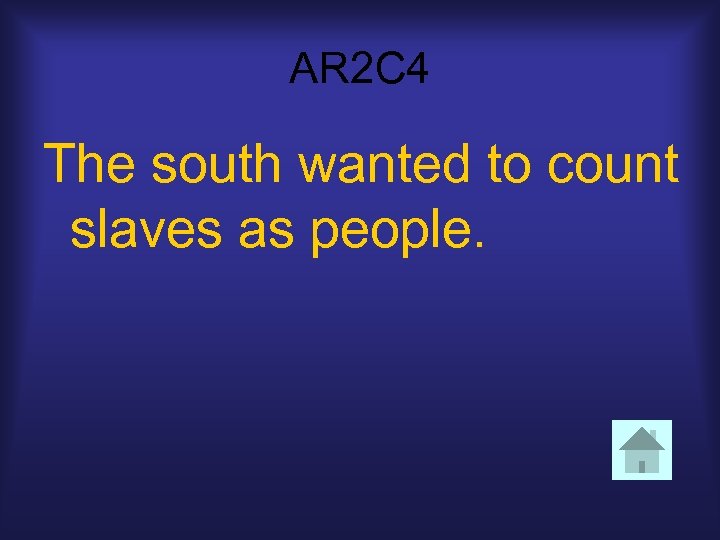 AR 2 C 4 The south wanted to count slaves as people. 