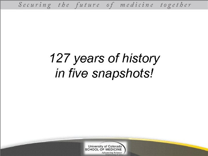 127 years of history in five snapshots! 