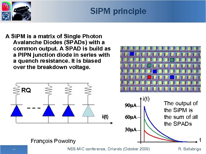 Si. PM principle A Si. PM is a matrix of Single Photon Avalanche Diodes
