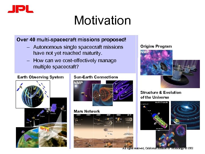 Motivation Over 40 multi-spacecraft missions proposed! – Autonomous single spacecraft missions have not yet