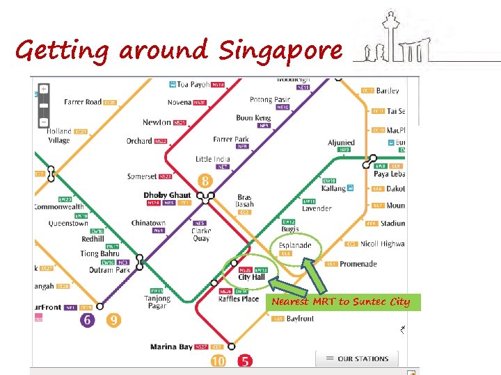 Getting around Singapore Nearest MRT to Suntec City 