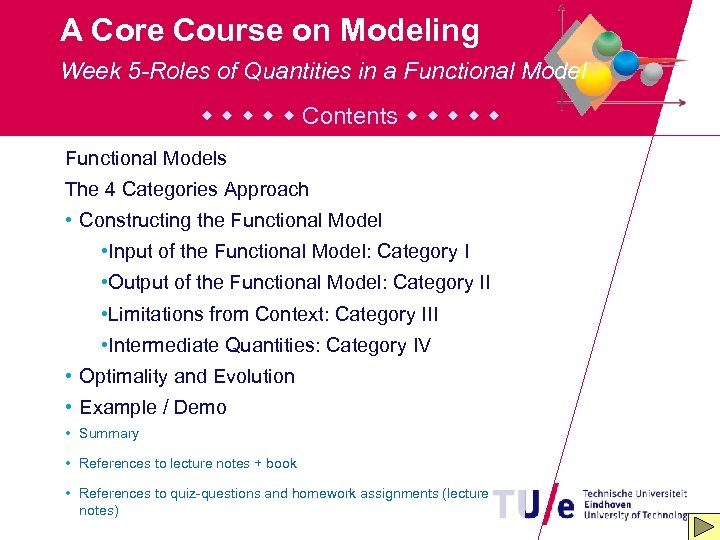 A Core Course on Modeling Week 5 -Roles of Quantities in a Functional Model